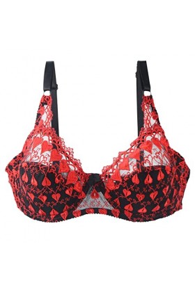 CUTeFiorino Thorn Ensemble soutien-gorge sexy en dentelle pour femme, rouge, 110C