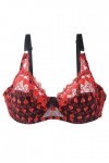CUTeFiorino Thorn Ensemble soutien-gorge sexy en dentelle pour femme, rouge, 110C