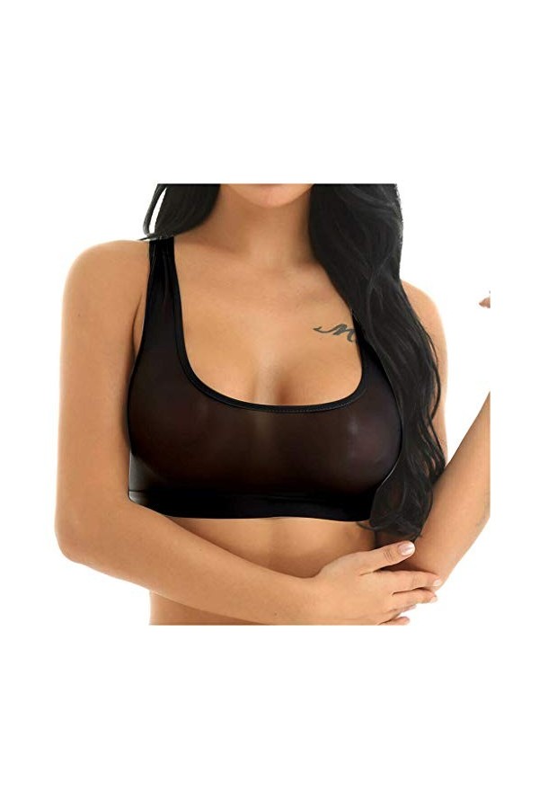 Lingerie Femme Sexy Ensemble Homme Sexy Hot y25k Gilet sans Soutien-Gorge Stretch sous-vêtements Femmes Crop Maille See-Throu