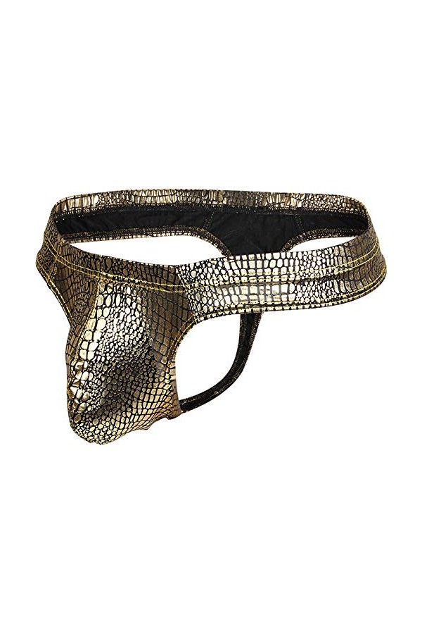 Culotte pour homme - Noir - Taille basse - Culotte Big SAC sexy - String pour homme, or, L