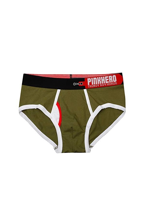 Sexy Hommes Sous-vêtements Vernis Hommes Imprimé Slip Mince Taille Basse Sexy Respirant Briefs Pyjama Amusant, vert, XL