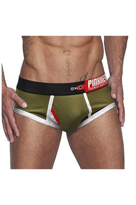 Sexy Hommes Sous-vêtements Vernis Hommes Imprimé Slip Mince Taille Basse Sexy Respirant Briefs Pyjama Amusant, vert, XL