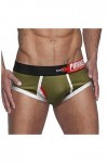 Sexy Hommes Sous-vêtements Vernis Hommes Imprimé Slip Mince Taille Basse Sexy Respirant Briefs Pyjama Amusant, vert, XL