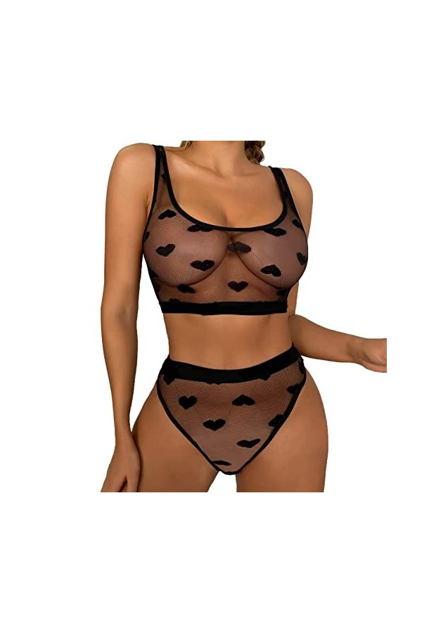 Ensemble de Lingerie pour Femmes sous-vêtements Deux pièces Lingerie sous-vêtements vêtements de Nuit Anneau en Acier Pyjama 