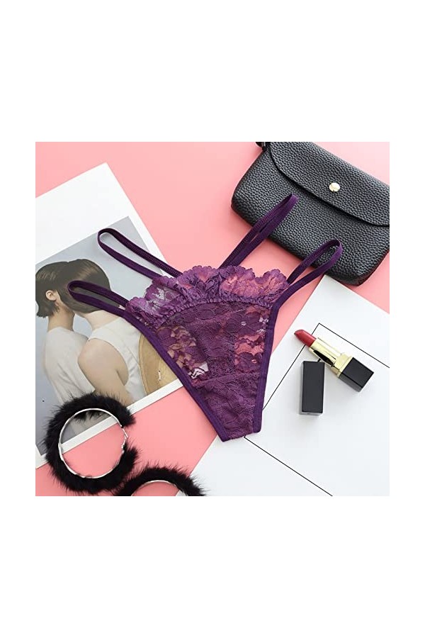 Thongs Ensemble de Lingerie pour Femme String pour Femme 1 Paquet Slip Femme sous-vêtements Grande Taille Culotte Hipster Cul