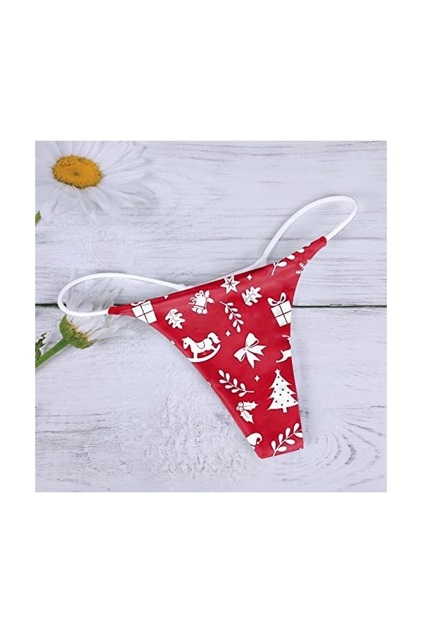 Briskorry String Femme T Back Taille Basse Culotte Coton sous-vêtements sans Couture Sexy G String Bikini String Menstruelle 