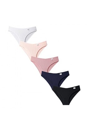 O- Lot de 5 culottes sexy pour femme, noir foncé, M