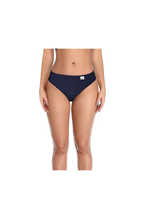 O- Lot de 5 culottes sexy pour femme, noir foncé, M