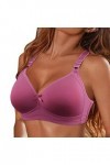 CreoQIJI Soutien-gorge doux et confortable pour femme - Sans anneau en acier, lilas, 130D