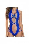 Lingerie Femme Sexy Ensemble Homme Sexy Hot y22k Femmes Deep V Halter Lingerie Teddy One Piece Bodysuit Dentelle Lingerie Ros