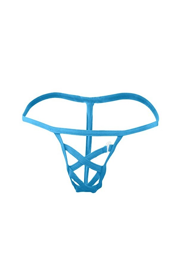Lingerie Sexy Femme Waist Ice G-Strings Silk Briefs Sexy Bikini Micro Hommes Slip Masculin Lent Hommes Sexy Hot Sky Blue, On