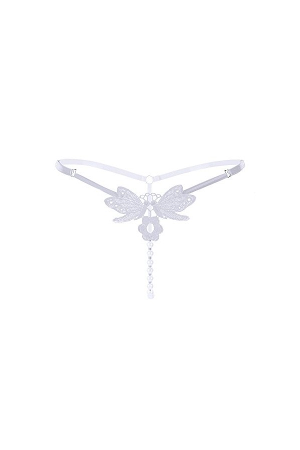 Culotte Femme Tanga String en Coton Slips Shorty G-String Culotte sous-vêtements Sexy Lady Size V-String Broderie réglable Li