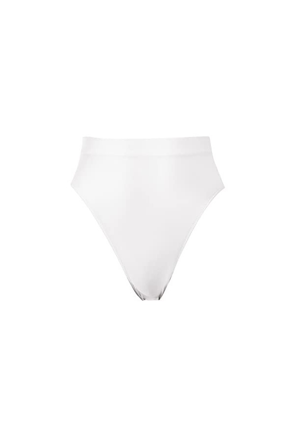 Jiabing Culotte Taille Haute Transparente et Sexy et Lisse Bustier Dentelle White, L 