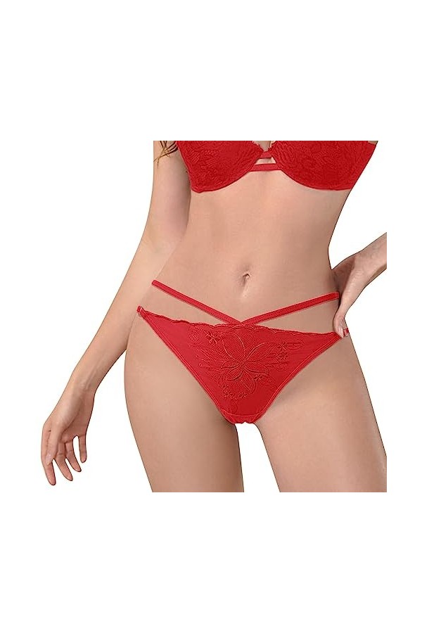 Culotte Invisible Femme SFemmeCouture Strings et Tangas Nuisettes et Deshabillés Sexy Col V Profond String Ouvert Femme Sexy 