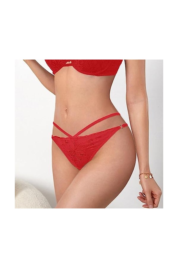 Culotte Invisible Femme SFemmeCouture Strings et Tangas Nuisettes et Deshabillés Sexy Col V Profond String Ouvert Femme Sexy 