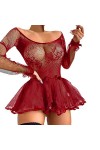 Lingerie Sexy Chemise de Nuit Femmes Confortable Doux Transparent Nuisette Dentelle vêtements de Nuit érotiques Culotte en De