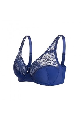 Bralette sans fil convertible en dentelle pour femme avec bretelles et rembourrage amovible, bleu, 95C