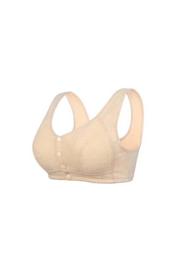 HANXIULIN Soutien-gorge de sport rembourré à fermeture avant pour femme - Dos croisé - Bonnets non rembourrés à lavant - Sol