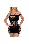 liaddkv Combinaison en résille pour femme - Manches longues - Lingerie - Chemise de nuit - Vêtement de nuit - Lingerie sexy -