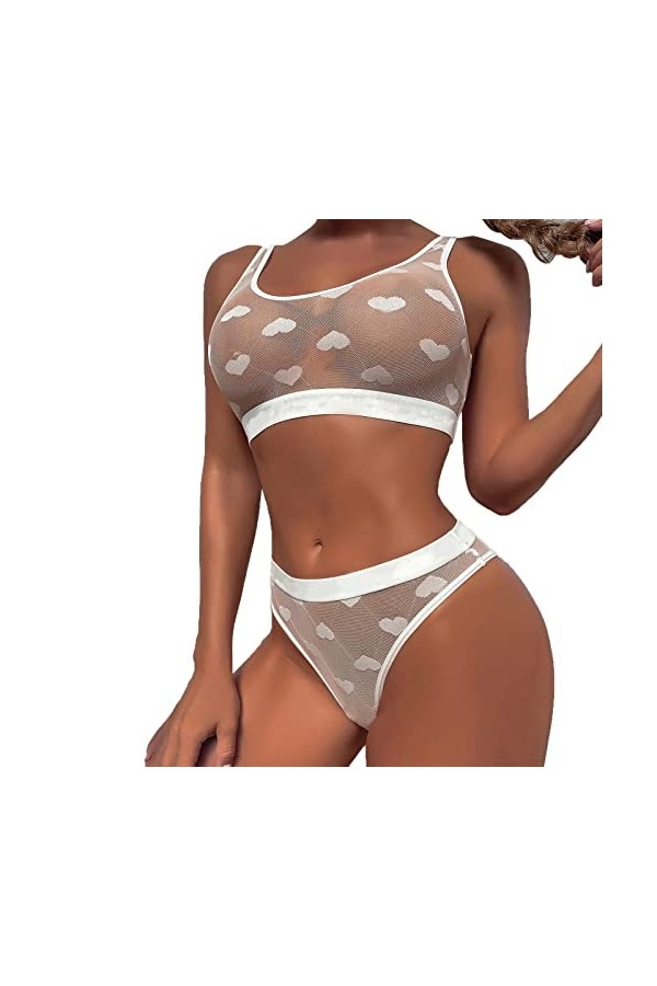 Ensemble de Lingerie pour Femmes sous-vêtements Deux pièces Lingerie sous-vêtements vêtements de Nuit Anneau en Acier Pyjama 