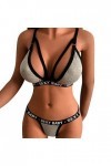 Bustier Sexy Grande Taille Lingerie Sexy pour Femmes Lettres Imprimées Bralette Et Culotte Ensemble 2 Pièces Ensembles De Lin