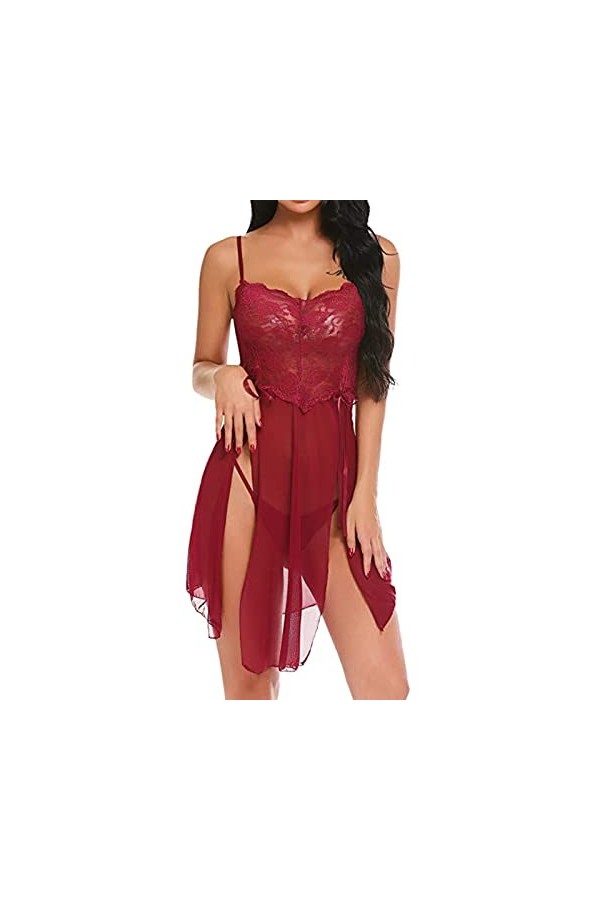 Nuisette Sexy Femme Érotique Sexy Hot Nuisette Mini Robe See Through Coquine Body Nuisette Ouverte Fonds De Robe Grande Taill