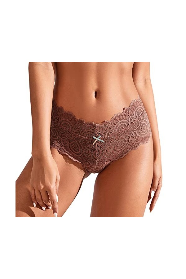 PANPANY Culottes pour Femme Sexy sans Couture Dentelle Multipack Multicolore Confortables Tanga sous Vetements Femme Taille B