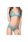 Vêtements De Nuit Femme 2 Pièce Ensemble Soutien Gorge et String Erotique Lingerie Sexy Ensemble Dentelle sous-Vetements Sexy