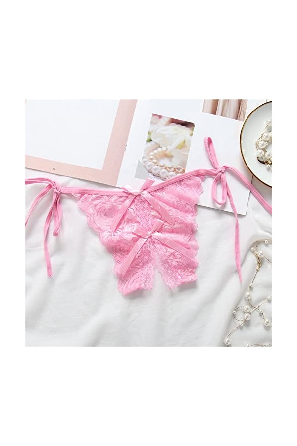 Culotte Femme Tanga String en Coton Slips Shorty Femmes Dentelle sous-Vêtements Strings Bikini Culotte G String String Stretc