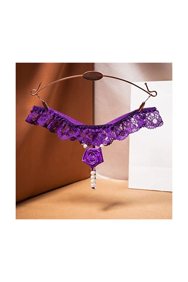 Culotte Femme Tanga String en Coton Slips Shorty Femmes sous-Vêtements Strings Dentelle Bikini Culotte G String String Stretc