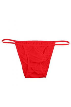 Nuisette Rouge Sexy Stretch Tanga Slip Bulge Mens Pouch Briefs Bikini Sexy sous-vêtements Ensemble Sexy Coquine