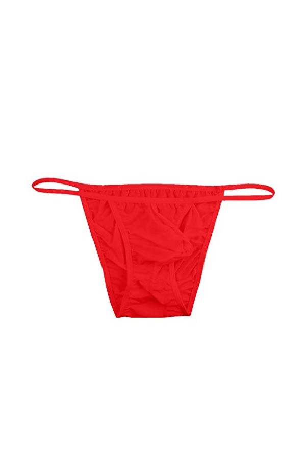 Nuisette Rouge Sexy Stretch Tanga Slip Bulge Mens Pouch Briefs Bikini Sexy sous-vêtements Ensemble Sexy Coquine