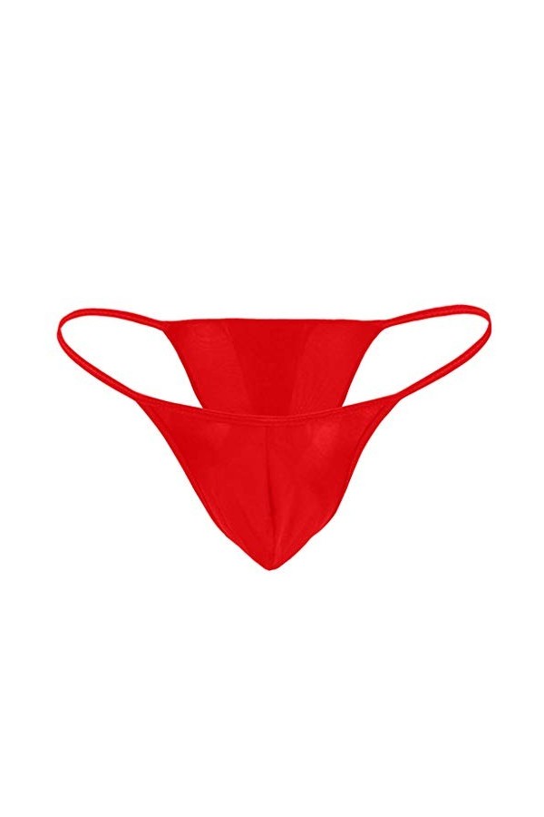Nuisette Rouge Sexy Stretch Tanga Slip Bulge Mens Pouch Briefs Bikini Sexy sous-vêtements Ensemble Sexy Coquine