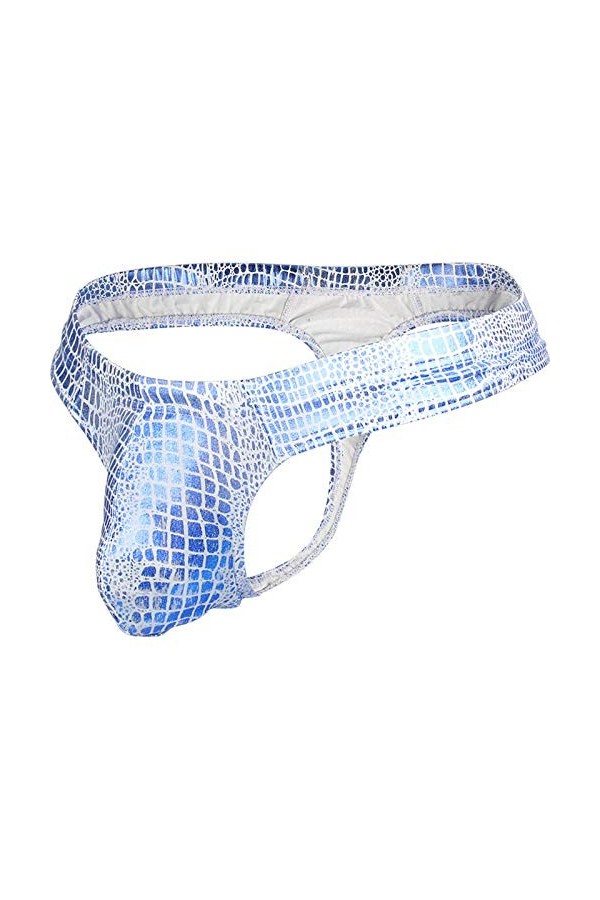 Culotte pour homme - Noir - Taille basse - Culotte Big SAC sexy - String pour homme, bleu, XL