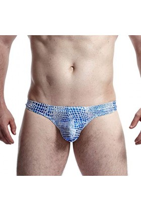 Culotte pour homme - Noir - Taille basse - Culotte Big SAC sexy - String pour homme, bleu, XL