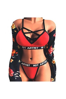 Lingerie en fourrure pour femme - Bandage de nuit - Corset creux - Sous-vêtements - Corset - Haut pour femme - Menottes, roug