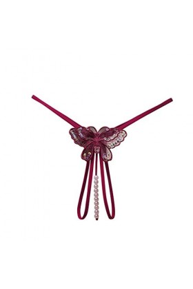 Générique Dentelle Pantalon Culotte Dames Thong sous-vêtements Femmes Thong Sexy Briefs Lingerie Douce Wine, One Size 