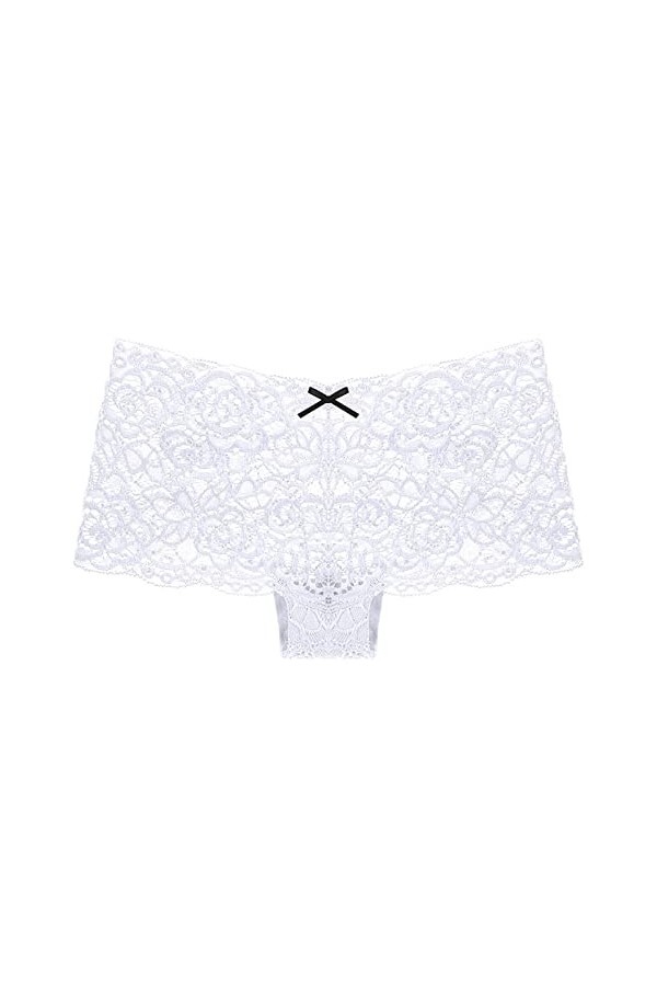 MKIUHNJ Sous-vêtements sexy femme sexy dentelle culotte respirante taille basse sexy sous-vêtements hommes, Blanc., XL