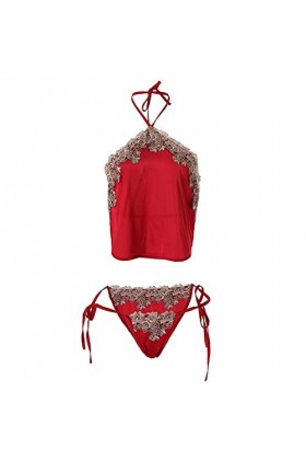 Lingerie Sexy Femme Coquine Hot String avec Porte-Jarretelles Transparente Lingerie en Résille Sexy Hot Chaude Nu Sexy Femmes