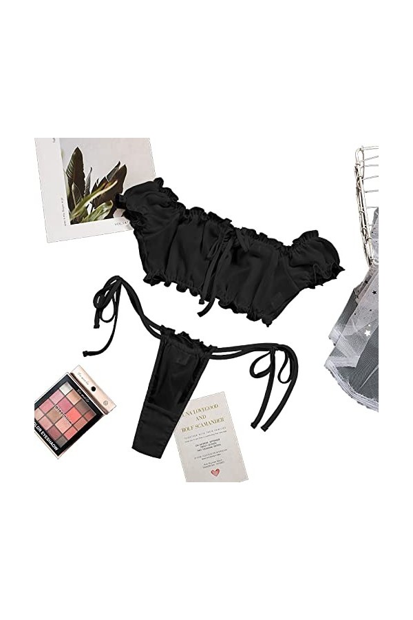 Ensemble de lingerie sexy en dentelle à carreaux rouges pour femmes, ensemble de lingerie de jeu de rôle, nouveau Y/2/K, 2023