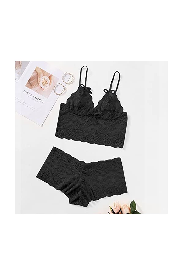 Ensemble Soutien Gorge et String Femme 2 Pièce sous-Vetements Dentelle Lingerie Sexy Ensemble Sexy Vêtements De Nuit Erotique