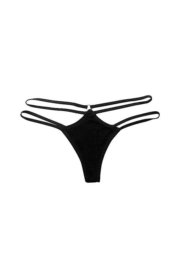 Générique String Femme Sexy Hot G-String Ficelle Dentelle Deux Sangles Dos en T Culotte Sexy Chic Micro String sous-Vêtements