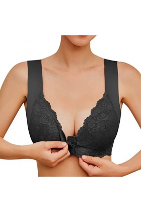 CUTeFiorino Sportbustiers Soutien-gorge pour femme sans anneau en acier Soutien-gorge pour femme Fermé Devant Dos en T Grande