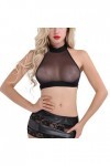 IKFIVQD Lingerie sexy en maille transparente pour femme, Noir , 5X-Large