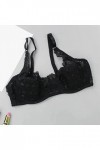 CUTeFiorino Thorn Ensemble soutien-gorge sexy en dentelle pour femme, Noir , 100C