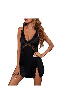 CUTeFiorino Lingerie avec nœud et nœud pour sous-vêtements - En acier - Sexy, Noir , S
