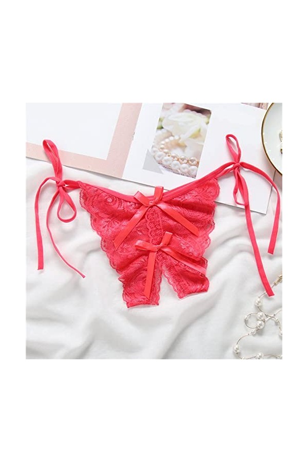 Culotte Femme Tanga String en Coton Slips Shorty Femmes Dentelle sous-Vêtements Strings Bikini Culotte G String String Stretc