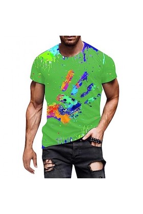 T-shirt de football pour homme - Coupe ajustée - Col rond - T-shirt basique à manches courtes - Respirant - Manches courtes, 