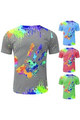 T-shirt de football pour homme - Coupe ajustée - Col rond - T-shirt basique à manches courtes - Respirant - Manches courtes, 