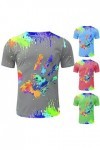 T-shirt de football pour homme - Coupe ajustée - Col rond - T-shirt basique à manches courtes - Respirant - Manches courtes, 
